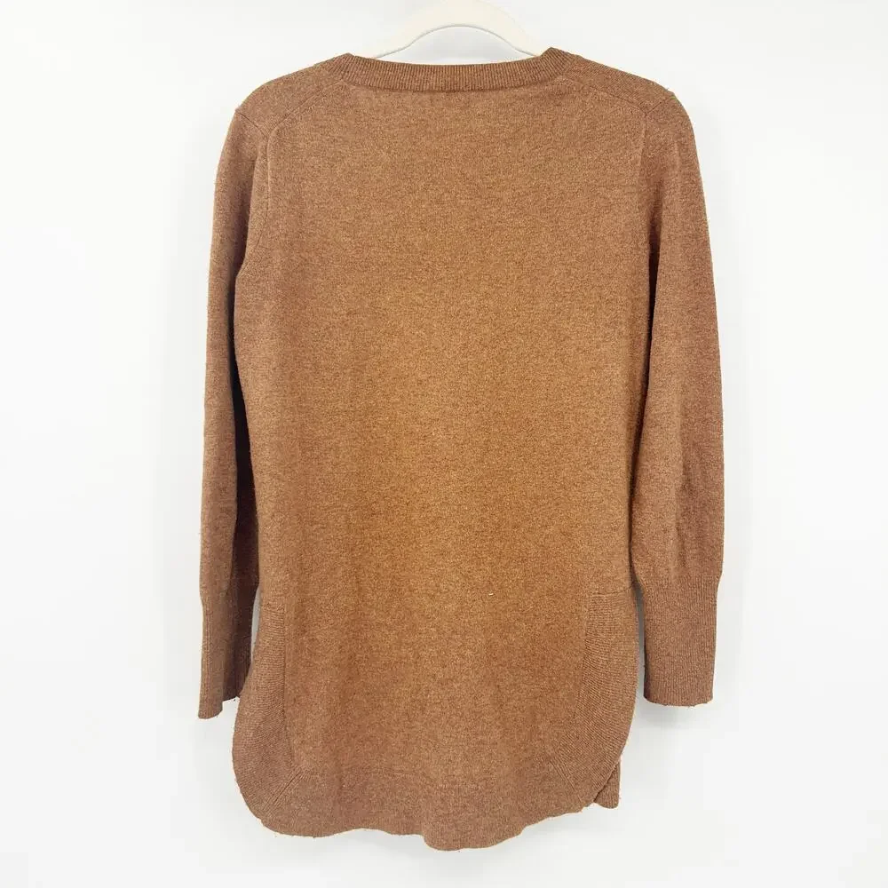 J. Crew‎ Womens Fall Knit Merino Wool Blend Tunic Sweater Size XS Heather Camel